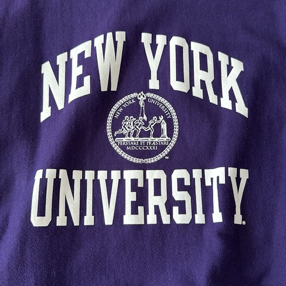 purple champion medium nyu sweatshirt - Picture 3 of 5
